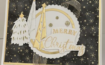 A Modern Christmas Card Using Scraps and Festive Friends Dies
